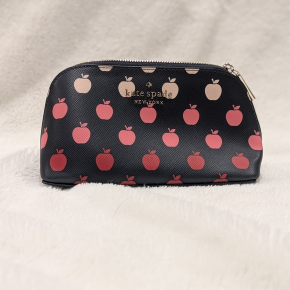 kate spade Handbags - Kate Spade Black Cosmetic Pouch with Pink Apples
